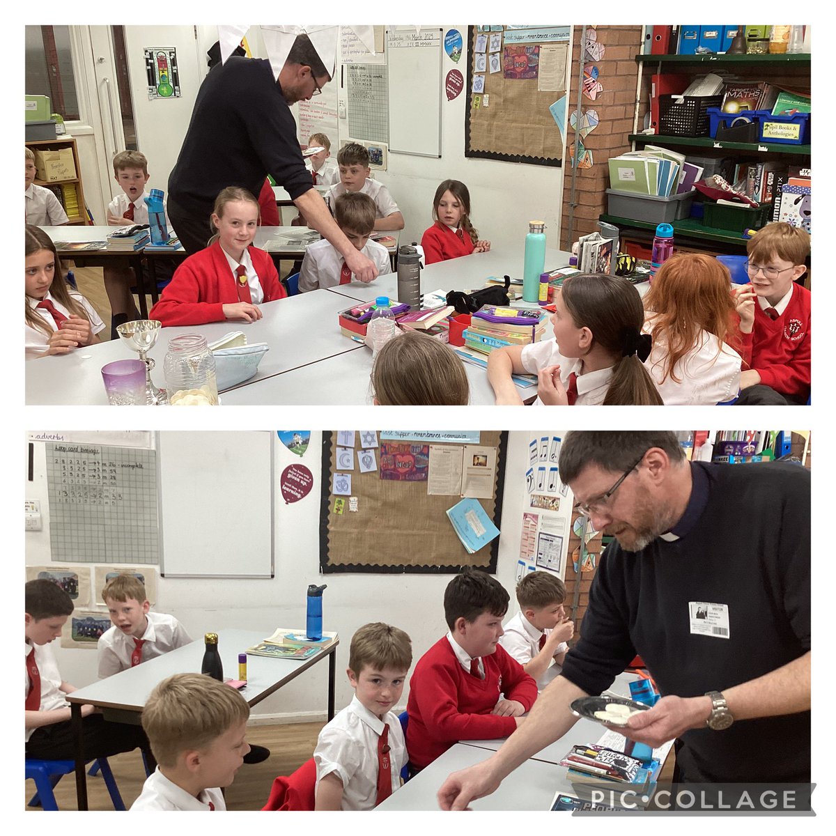class6Aspull's tweet image. This afternoon we enjoyed a lovely and very informative visit from Rev Steve Beck who kindly came in to talk to us about Eucharist. The children showed a keen interest and had lots of interesting questions to ask. Thank you for your time Steve. ⛪️❤️ #acpsre