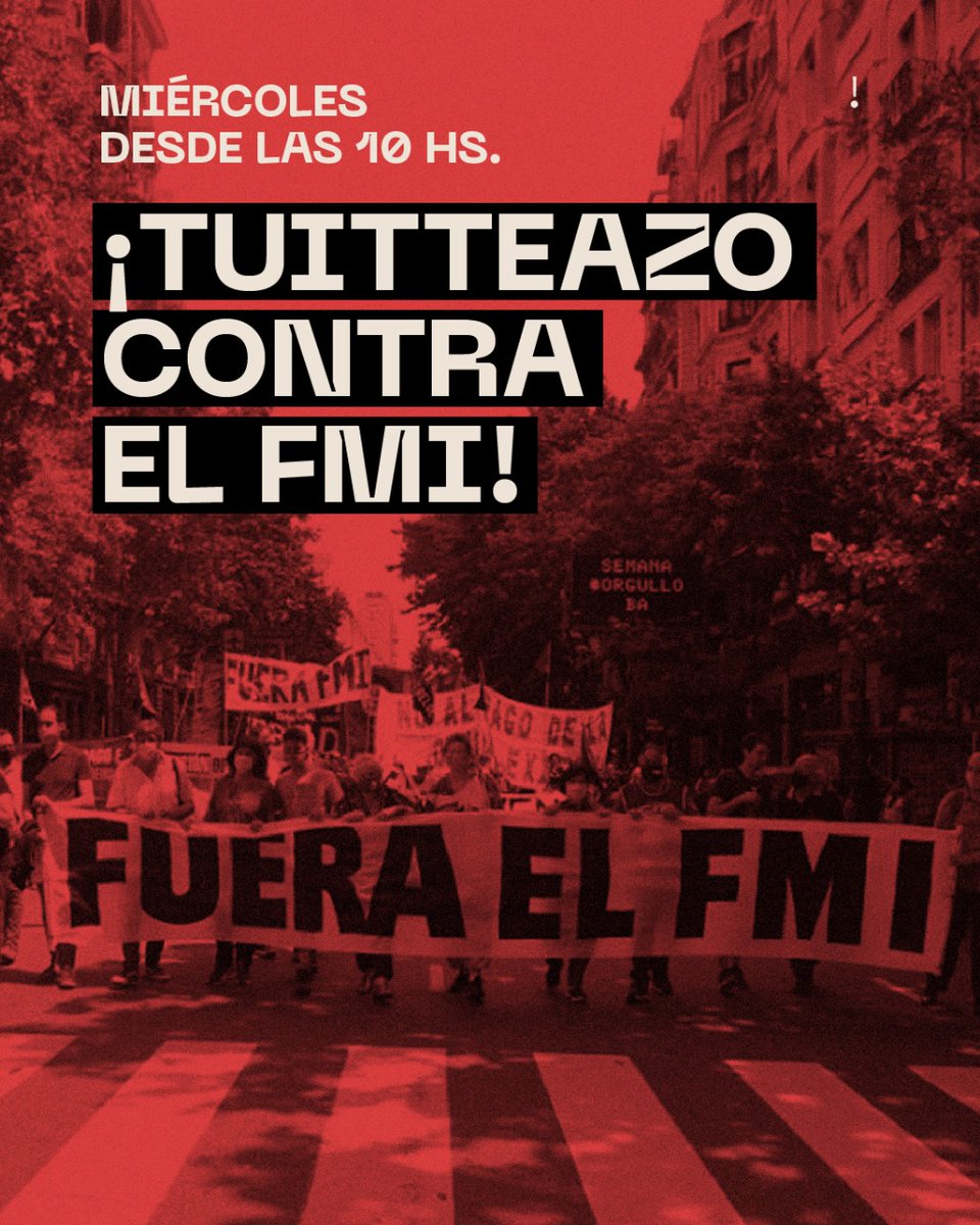 ColectivoNUM's tweet photo. 9 de cada 10 mujeres no tendrán jubilación a partir de la semana que viene. Es una exigencia del FMI que la oposición y el pueblo argentino no van a aceptar @KGeorgieva @FMInoticias #FueraFMI #BastaDeRepresion

😉 @ArrepentidosLLA https://t.co/C1oUEFQ16T