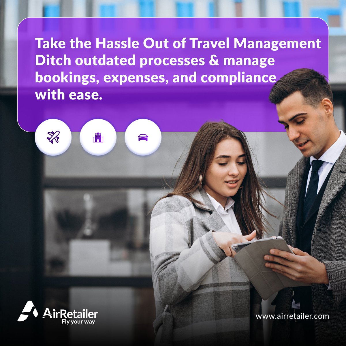 AirRetailer's tweet photo. Business travel is evolving, and outdated processes no longer suffice. AirRetailer streamlines booking, expense tracking, and compliance in one platform—saving time and reducing administrative hassle so you can focus on growth!
.
.
.
#ExpenseManagement #AirRetailer  #IATA #NDC https://t.co/hajsD8eeUa
