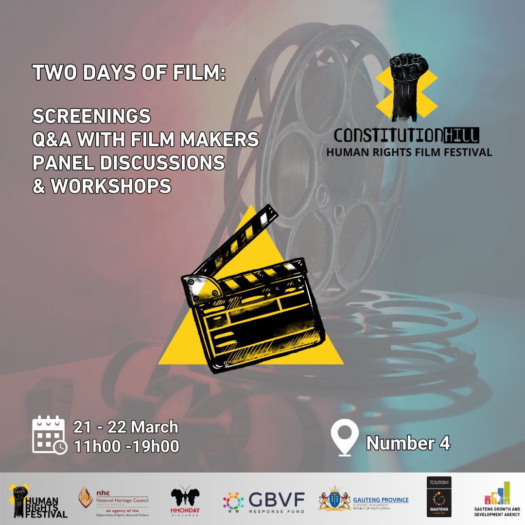 The Constitution Hill Human Rights Film Festival is screening 41 powerful films that call for us to think &amp; act about human rights - starting right here at home by remembering the Sharpeville massacre, to current global struggles. FREE entry for all🎥🎞️

humanrightsfestival.co.za/programme-sche…