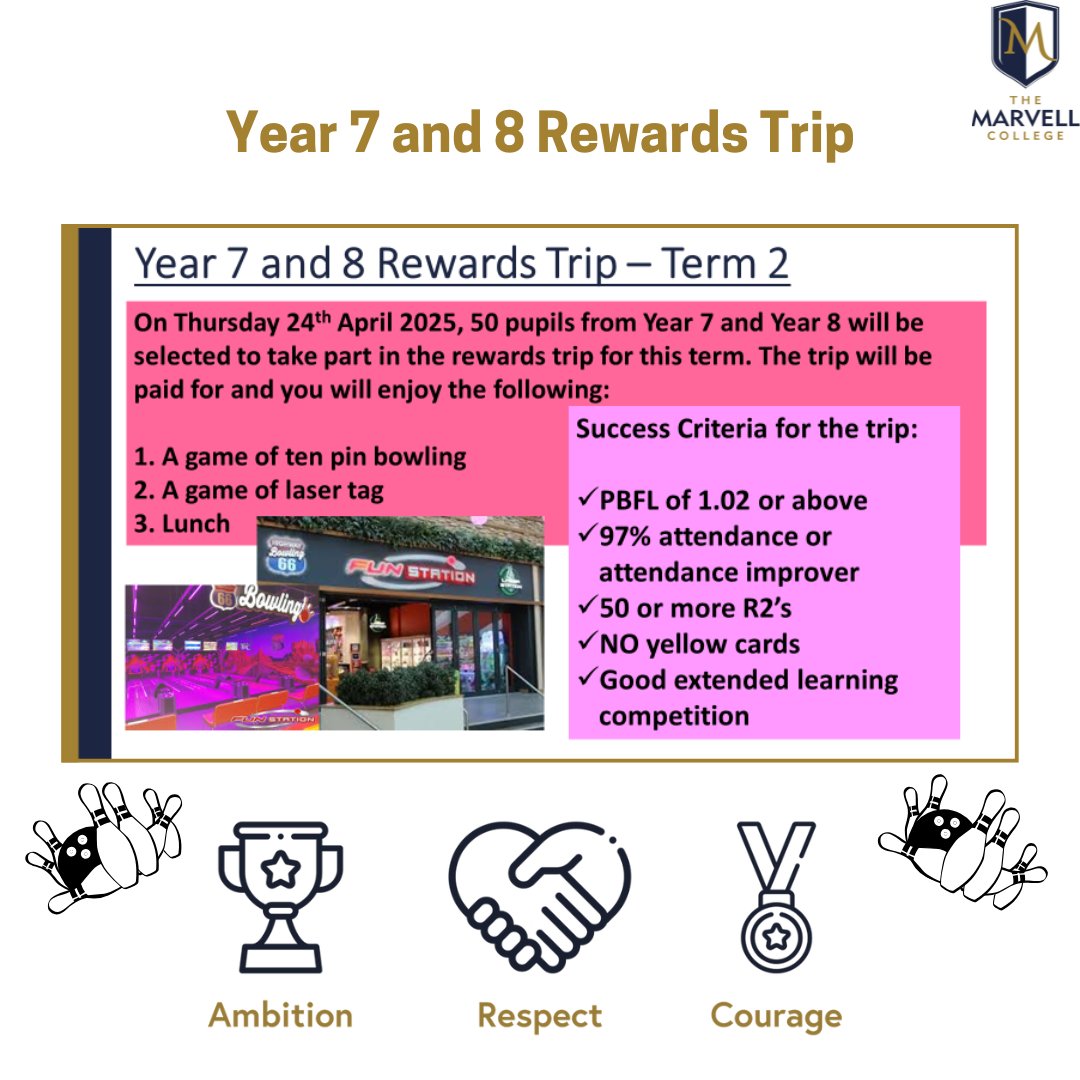 Year 7 and 8 Rewards Trip 🎳