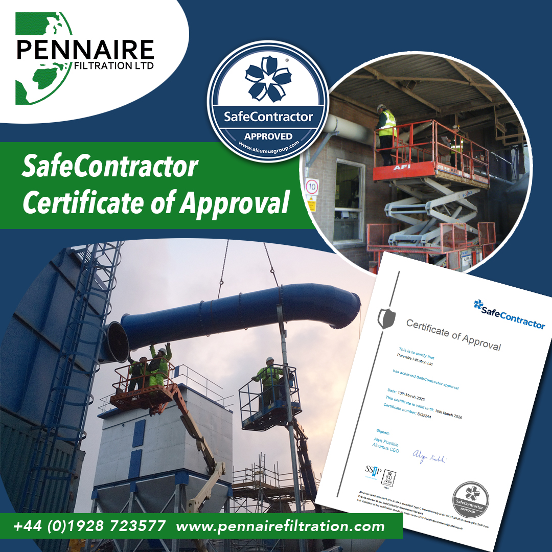 We're delighted to announce that Pennaire #Filtration has successfully retained our #SafeContractor accreditation for another year!

Thank you to everyone at Pennaire for helping us continue to uphold these exceptional standards.
