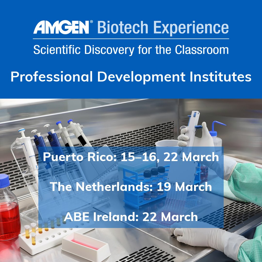 Amgen Biotech Experience (ABE) Program Office (@abeprogoffice) on Twitter photo March is a busy month for us! Three ABE countries—Puerto Rico, <a href="/dnalabs_nl/">Reizende DNA-labs & ABE Nederland</a>, and <a href="/abe_ireland/">Amgen Biotech Experience Ireland</a> are hosting PDIs this month. These sessions help ABE teachers build skills & stay current with #bioscience standards, labs, &curricula. Best wishes to all educators participating! March is a busy month for us! Three ABE countries—Puerto Rico, <a href="/dnalabs_nl/">Reizende DNA-labs & ABE Nederland</a>, and <a href="/abe_ireland/">Amgen Biotech Experience Ireland</a> are hosting PDIs this month. These sessions help ABE teachers build skills & stay current with #bioscience standards, labs, &curricula. Best wishes to all educators participating!