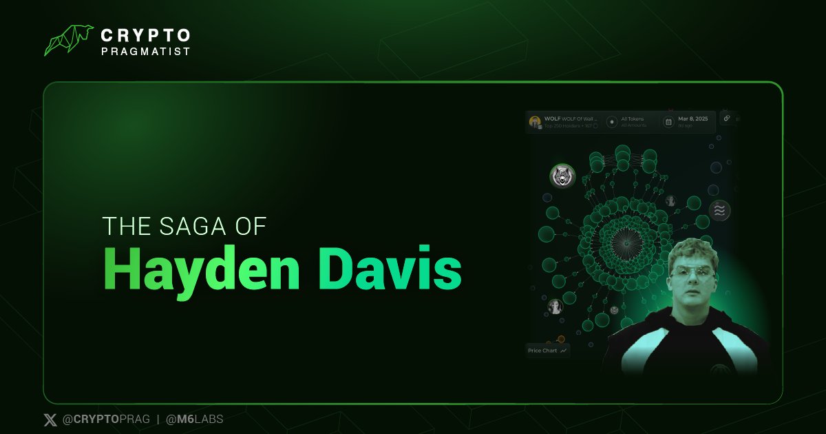 cryptoprag's tweet image. Exactly one month ago, the $LIBRA memecoin disaster wiped out millions from investors' wallets and almost got a president impeached. And guess what? The man behind it, Hayden Davis, is at it again with $WOLF.

Full breakdown of the latest grift 👇

cryptopragmatist.com/p/the-saga-of-…