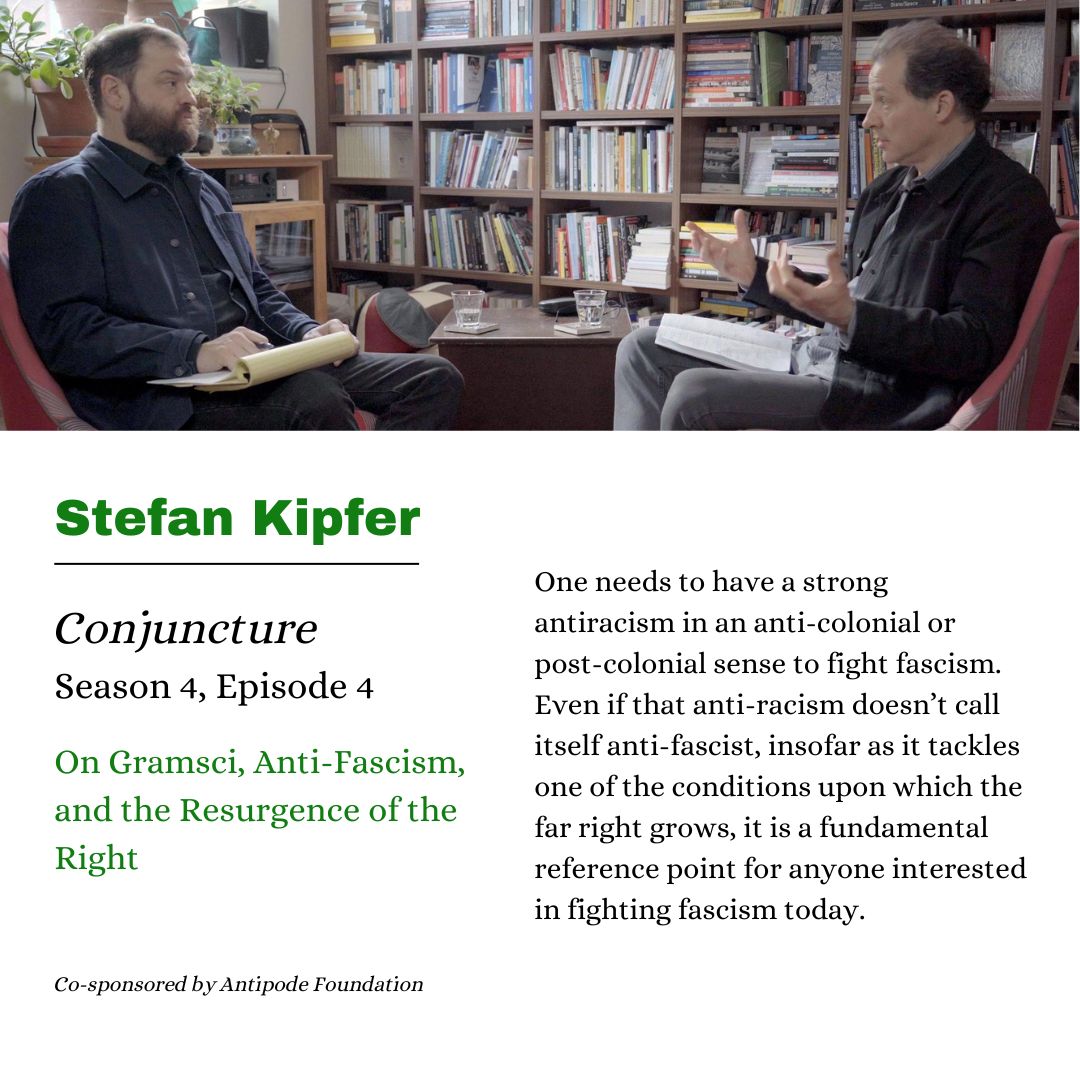 Conjuncturepod (@conjuncturepod) on Twitter photo In the new episode of Conjuncture, Jordan T. Camp speaks with <a href="/StefanKipfer1/">Stefan Kipfer</a> about Gramsci, anti-fascism, & the right. We release in anticipation of Gramscian studies panels <a href="/theAAG/">American Association of Geographers</a> meetings next week. This season co-sponsored by <a href="/antipodeonline/">Antipode</a>: youtu.be/7CcRqnplfJU. 1/2 In the new episode of Conjuncture, Jordan T. Camp speaks with <a href="/StefanKipfer1/">Stefan Kipfer</a> about Gramsci, anti-fascism, & the right. We release in anticipation of Gramscian studies panels <a href="/theAAG/">American Association of Geographers</a> meetings next week. This season co-sponsored by <a href="/antipodeonline/">Antipode</a>: youtu.be/7CcRqnplfJU. 1/2