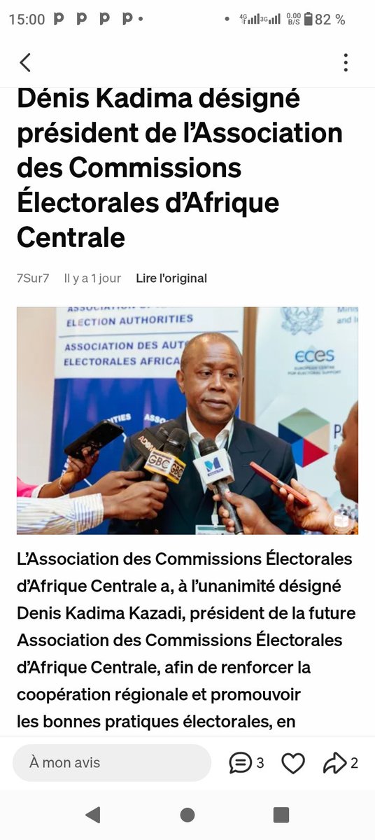 Denis Kadima désigner président de l'association des commissions électorales d' Afrique centrale.
