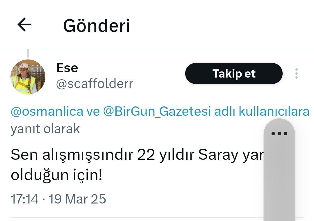 Alakasiz bir cevap verdi  ve engelledi. Ne salaksınız yaa