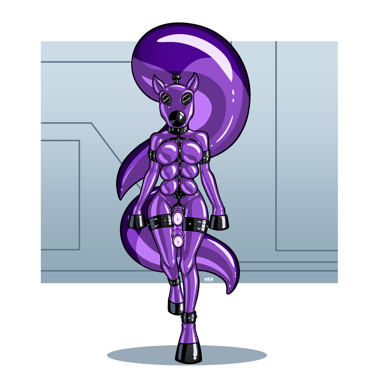 StroSab's tweet photo. Ponysuit Mecha #digitalart #latex #mecha #commission https://t.co/rVTabkuvrl