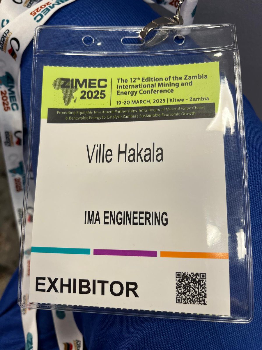 ImaEngineering's tweet image. We’re at #ZIMEC2025 in Kitwe, Zambia! team, is on-site to discuss how IMA Engineering‘s smart mining technologies can enhance efficiency and sustainability. Let’s innovate together for a sustainable future. #Mining  #minerals #miningfinland
