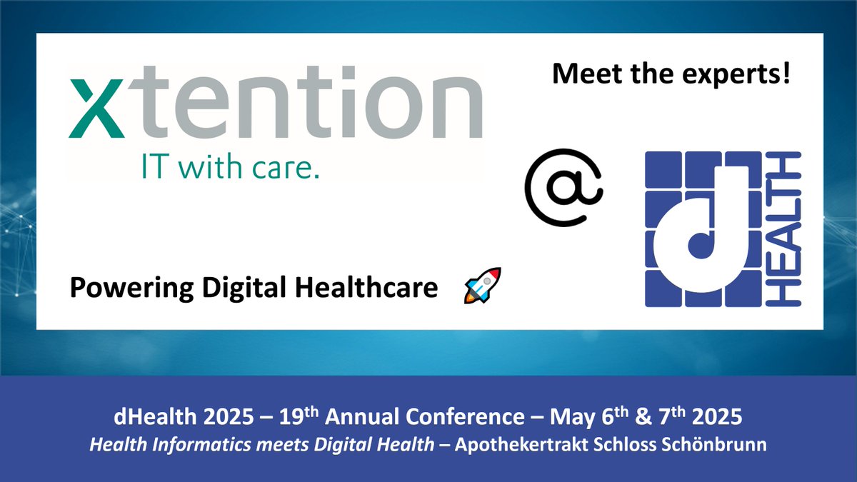 Excited to welcome x-tention as a partner at #dHealth 2025! With 20+ years of experience, they provide secure &amp; efficient IT solutions for hospitals &amp; care facilities.

Meet their experts in Vienna on May 6-7! Register here: 🔗 dhealth.at/registration/

#digitalHealth #HealthIT