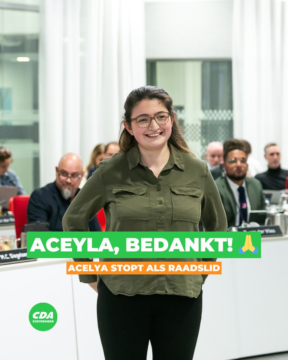 🌿 Bedankt Acelya! 🌿

Met een mix van trots en een beetje weemoed nemen we afscheid van Acelya als commissielid van CDA Zoetermeer.
Acelya, bedankt voor je inzet, frisse blik en enthousiasme. We wensen je alle geluk en succes! 🍀

#CDAZoetermeer