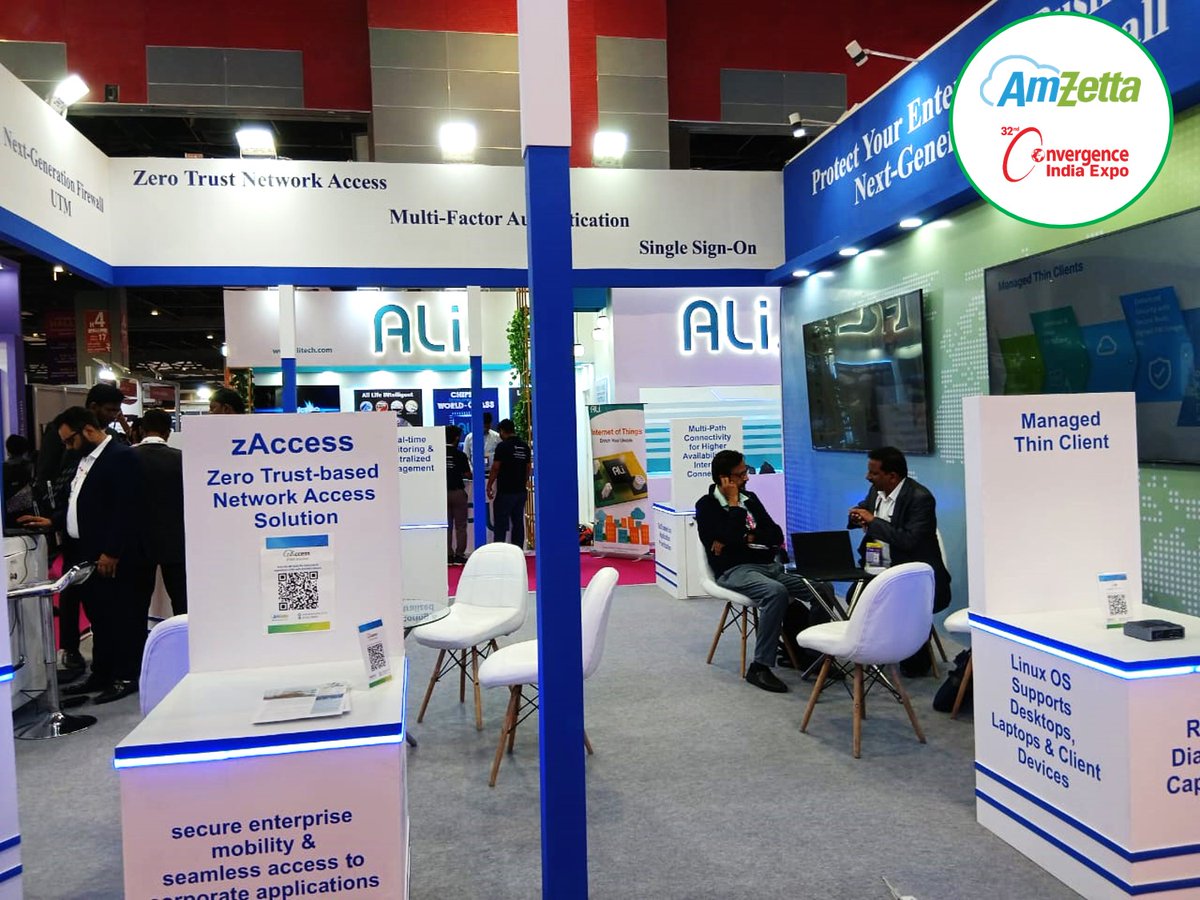 AmZettaTech's tweet photo. 🎯 Live in action! Our team is showcasing the power of secure IT infrastructure at #CI2025

Visit us @ 📌 Booth E65, Hall 5 to Bharat Mandapam, New Delhi,  | March 19-21, 2025

✅ zWAN – Gateway Router 🔥
✅ zGuardian-NG – Next-Gen Firewall 🔐
✅ zTC – Managed Thin Clients💻 https://t.co/NpiOGW5aRr