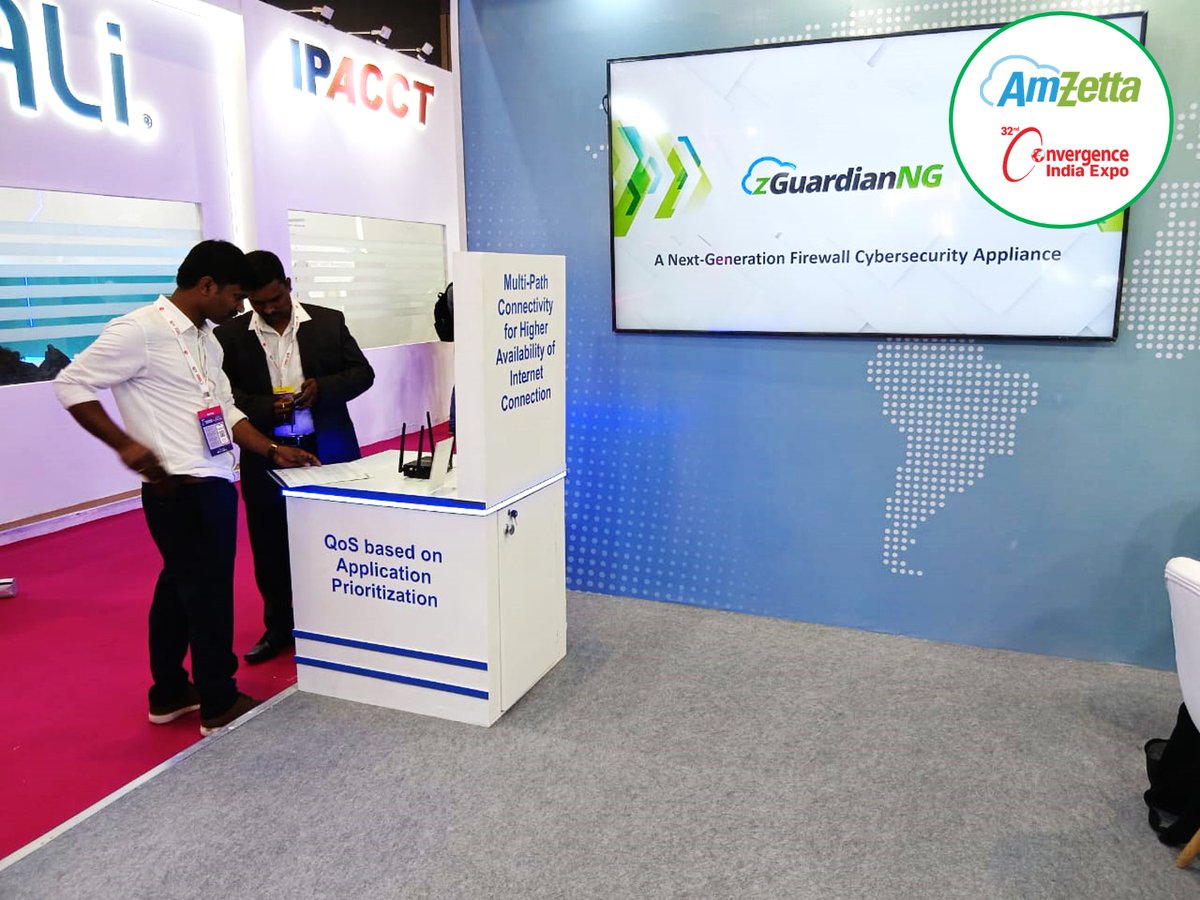 AmZettaTech's tweet photo. 🎯 Live in action! Our team is showcasing the power of secure IT infrastructure at #CI2025

Visit us @ 📌 Booth E65, Hall 5 to Bharat Mandapam, New Delhi,  | March 19-21, 2025

✅ zWAN – Gateway Router 🔥
✅ zGuardian-NG – Next-Gen Firewall 🔐
✅ zTC – Managed Thin Clients💻 https://t.co/NpiOGW5aRr