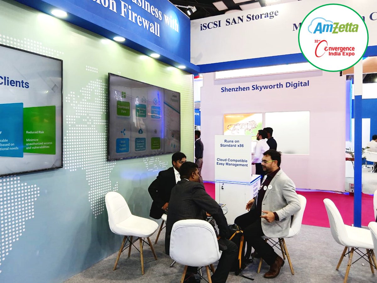 AmZettaTech's tweet photo. 🎯 Live in action! Our team is showcasing the power of secure IT infrastructure at #CI2025

Visit us @ 📌 Booth E65, Hall 5 to Bharat Mandapam, New Delhi,  | March 19-21, 2025

✅ zWAN – Gateway Router 🔥
✅ zGuardian-NG – Next-Gen Firewall 🔐
✅ zTC – Managed Thin Clients💻 https://t.co/NpiOGW5aRr