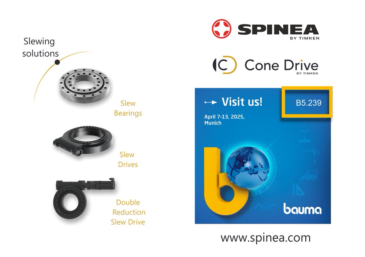 We’re excited to showcase Cone Drive Slew Solutions at #Bauma 2025, the world’s leading trade fair for construction and mining machinery!

📅 April 7-13, 2025📌 Booth - B5.239📍 Munich, Germany

Visit us to see how SlewSolutions can optimize your operations.