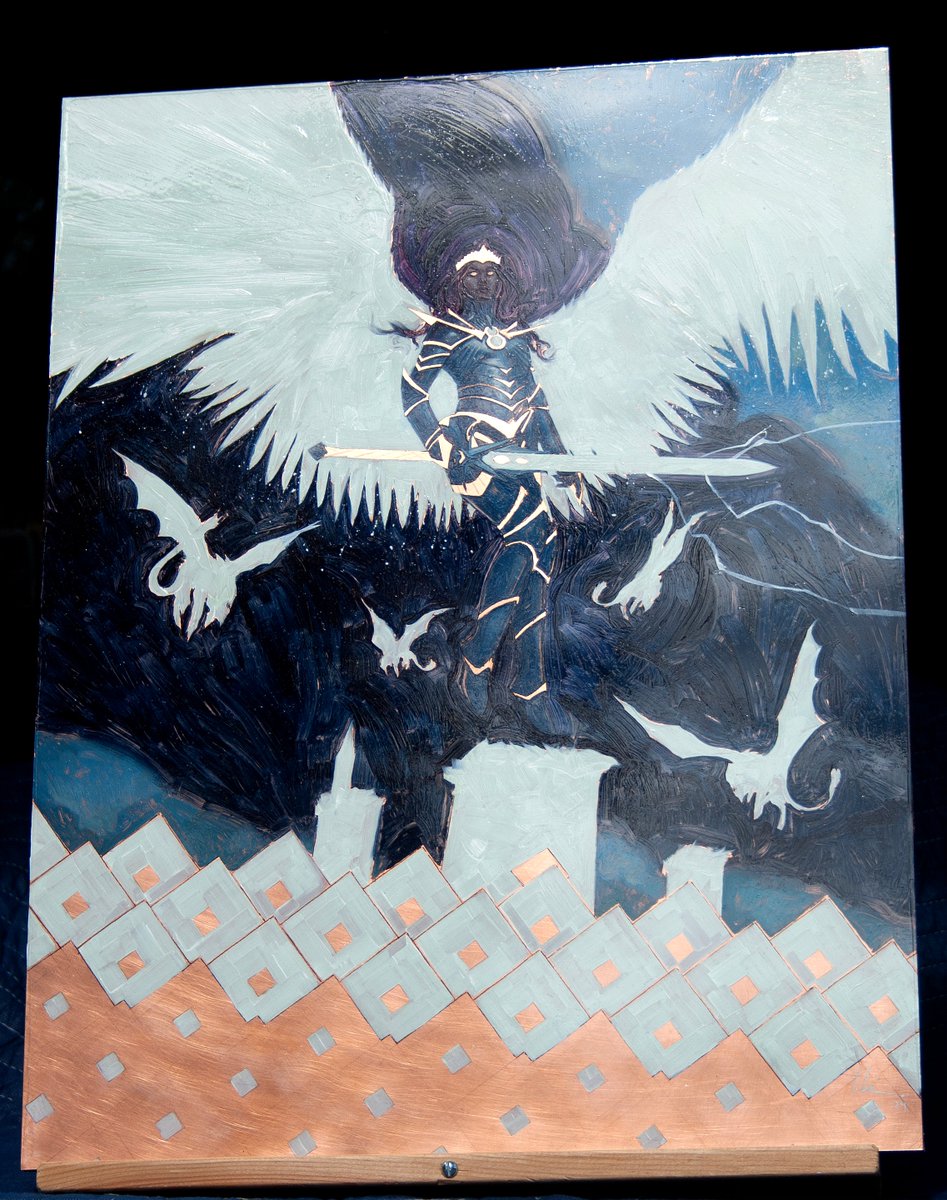 Jeremy Wilson (@jeremywilsonart) on Twitter photo "Elspeth, Storm Slayer"
Ink, Oil and Silverpoint on Copper, 19" x 25"
My contribution to #MTGTarkir
Thanks to <a href="/ovidiocartagena/">Ovidio Cartagena</a> for the trust and working with me so that I could paint this on copper. Additional photos to show the incredible shine on this!
#mtg #Magicthegathering "Elspeth, Storm Slayer"
Ink, Oil and Silverpoint on Copper, 19" x 25"
My contribution to #MTGTarkir
Thanks to <a href="/ovidiocartagena/">Ovidio Cartagena</a> for the trust and working with me so that I could paint this on copper. Additional photos to show the incredible shine on this!
#mtg #Magicthegathering
