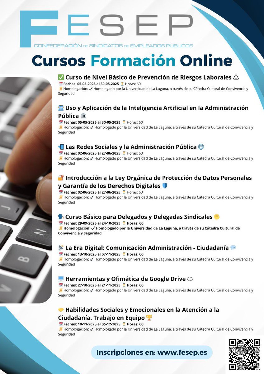 fesep_cv's tweet photo. 👉👉FORMACIÓN FESEP. Apúntate!!✌️ Siempre a tu lado! “MAS UNID@S MÁS FUERTES” Súbete a la 🌊 @ConFESEP 💪 https://t.co/DWUHjfevqv