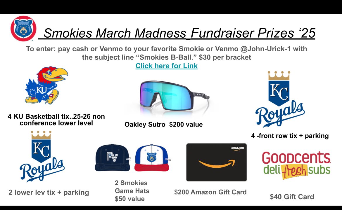 Great day to support youth baseball. Join our March Madness Bracket! docs.google.com/presentation/d…