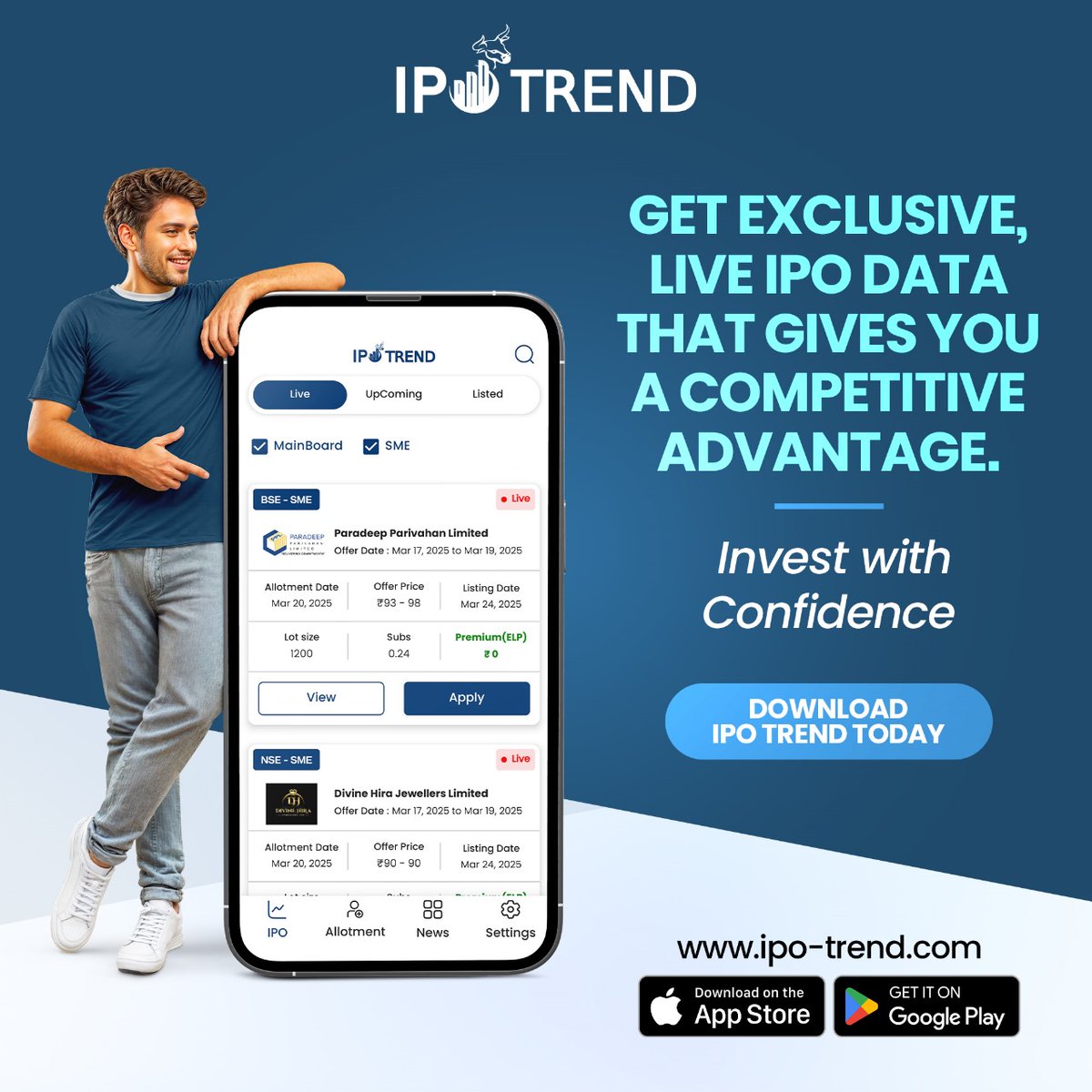 📈 Stay Ahead in the Market!
📥 Download the App today 

website- ipo-trend.com 

#ipotrend #ipo #investments #ipoliveupdates #ipoanalysis #ipoapplication #latestiponews #ipoinformation #ipoinsights #ipoupdates #ipoallotmentstatus #bestipo #bestupdate #ipolisting