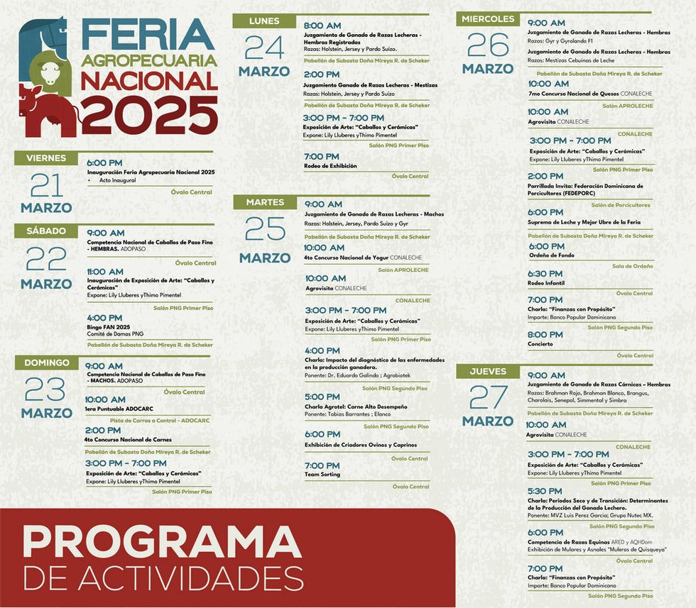 conaprope's tweet photo. Programa De Actividades de la Feria Agropecuaria Nacional 2025. #feriaganadera #conaprope https://t.co/LpHXx8PIeQ