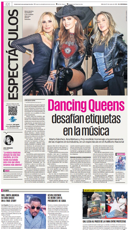 #EnPortada Ana Bárbara, Marta Sánchez y Fey desafían etiquetas en la música 💃🎶. Las cantantes se reunirán en el escenario con Dancing Queens, un concierto que celebra la permanencia de las mujeres en la música 🎤
eluniversal.com.mx/espectaculos/d…