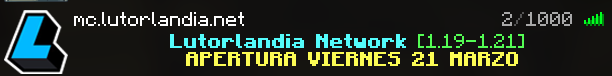 Menos de 48 horas para nuestra reapertura... ⌛⏰

¿Estás preparado?

Recuerda añadir nuestra IP: mc.lutorlandia.net 🚀✨

¡Y unirte a nuestro Discord para conectar con nuestra comunidad, enterarte de los últimos avances y obtener soporte! discord.gg/2tWDKj98QE