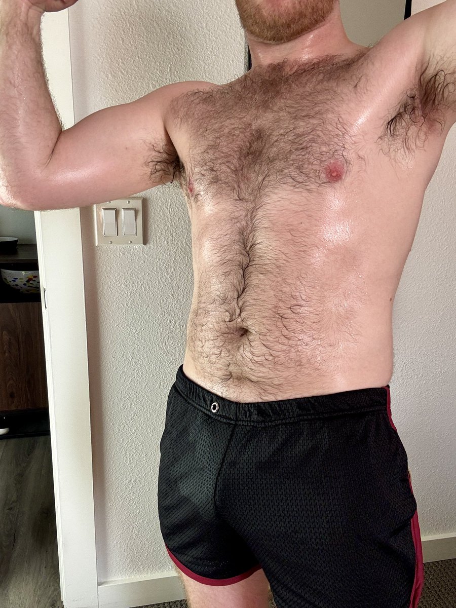 Workout hit hard this morning. Have you ever tasted pure testosterone? 👅 #pits #hairypits #hairychest #gay