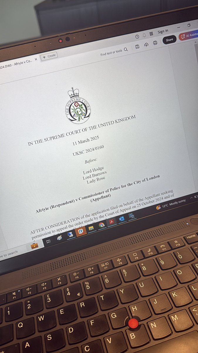 Donoghue Solicitors (@donoghuelaw) on Twitter photo Just landed: decision from <a href="/UKSupremeCourt/">UK Supreme Court</a> handed down today in the case of Mr Afriyie v City of London #Police concerning the use of #Taser. Permission to appeal against Mr Afriyie’s successful outcome before the Court of Appeal has been REFUSED !! Just landed: decision from <a href="/UKSupremeCourt/">UK Supreme Court</a> handed down today in the case of Mr Afriyie v City of London #Police concerning the use of #Taser. Permission to appeal against Mr Afriyie’s successful outcome before the Court of Appeal has been REFUSED !!