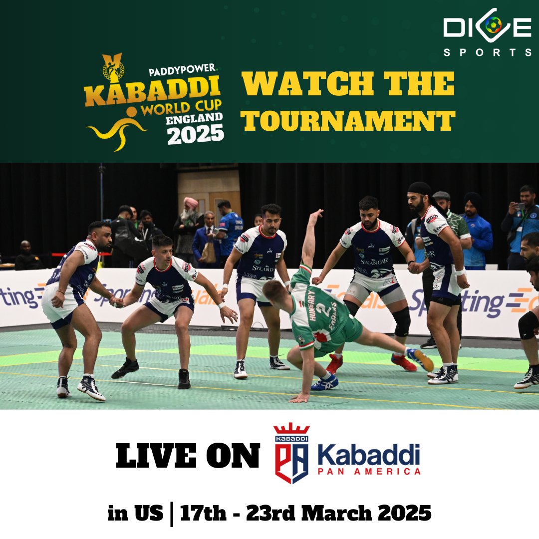 DICE Verse (@godiceverse) on Twitter photo As the <a href="/kabaddiwc2025/">kabaddiworldcup2025</a> heats up, you won’t want to miss a minute. Watch it live on Kabaddi PanAm in the US.
#DICEVerse #kabaddiworldcup2025 #kwc2025 #JourneyToKWC25 #RaidersReady #InclusiveSport #DiversityInSport #KabaddiCulture #kabaddipanam #kabaddiusa As the <a href="/kabaddiwc2025/">kabaddiworldcup2025</a> heats up, you won’t want to miss a minute. Watch it live on Kabaddi PanAm in the US.
#DICEVerse #kabaddiworldcup2025 #kwc2025 #JourneyToKWC25 #RaidersReady #InclusiveSport #DiversityInSport #KabaddiCulture #kabaddipanam #kabaddiusa