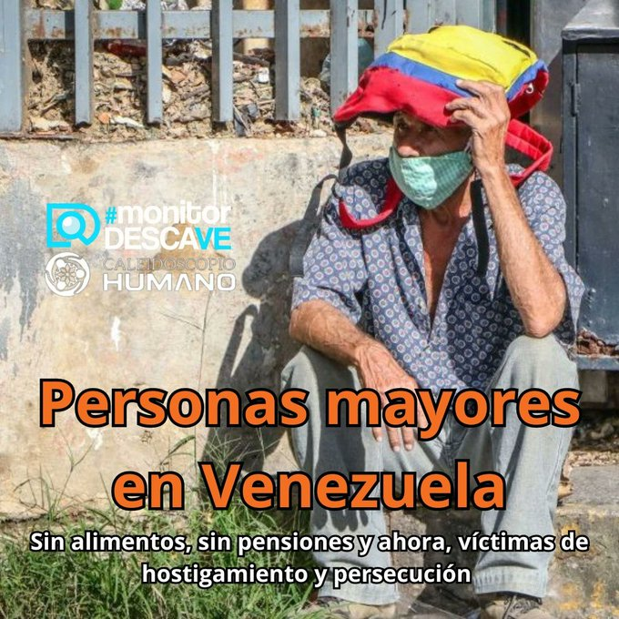 monitordesca_ve's tweet photo. La emergencia humanitaria compleja que atraviesa #Venezuela ha golpeado fuertemente a las personas mayores, quienes están desprovistas de la posibilidad de cubrir los costos para su alimentación y medicación, viviendo en condiciones precarias y lamentables.    

#MonitorDescaVe https://t.co/O5P6XyO8XE
