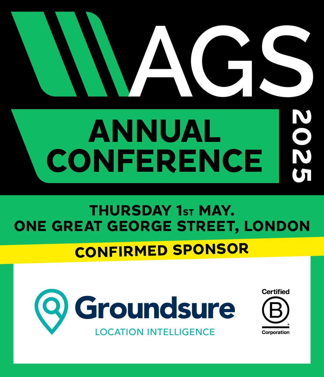 Association of Geotechnical and Geoenvironmental (@agsgeotech) on Twitter photo Thank you to <a href="/Groundsure/">Groundsure</a>, who are emerald sponsor of The AGS Annual Conference 2025, which is taking place on 1st May 2025 at One Great George Street, London.
Thank you for your support!
To register for the conference, visit: ags.org.uk/item/ags-annua… Thank you to <a href="/Groundsure/">Groundsure</a>, who are emerald sponsor of The AGS Annual Conference 2025, which is taking place on 1st May 2025 at One Great George Street, London.
Thank you for your support!
To register for the conference, visit: ags.org.uk/item/ags-annua…