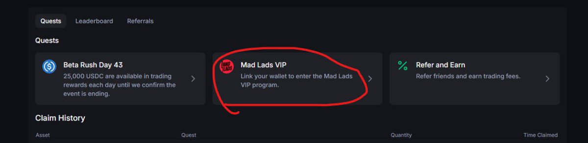 WayneCrypto's tweet image. Madlads holder 周五前記得去 @Backpack 交易所綁定錢包

一個CEX號可以綁多個錢包

簡單教學一下

1⃣ 到 backpack.exchange/refer/wayne
右上角點rewards

2⃣ 選madlads VIP

3⃣ 這邊就可以連結錢包了，連完之後切換到第二個錢包重複上述步驟就可以了

#madlads #airdrop @Backpack_CN @MadLads