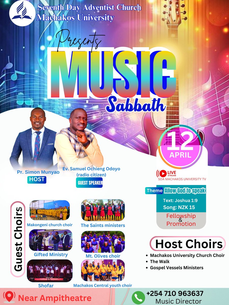 MKSUSDA's tweet photo. Music forms a part of God’s worship in the courts above, and we should endeavor, in our songs of praise, to approach as nearly as possible to the harmony of the heavenly choirs. PP 594

In this regard We welcome you all for the Music Sabbath. https://t.co/pgMz3R8SKW