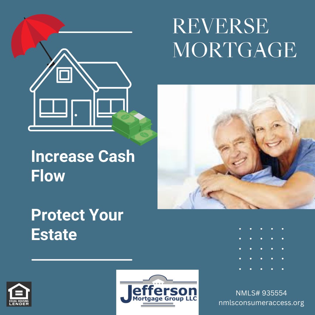JeffersonMtgGrp's tweet photo. Increase Cash Flow and protect your estate with a #ReverseMortgage #NonRecourseLoan one of many practical applications of a reverse mortgage. #increasecashflow #estateplanning 

https://t.co/iCLDfBR19k https://t.co/KuwTlyEMLP