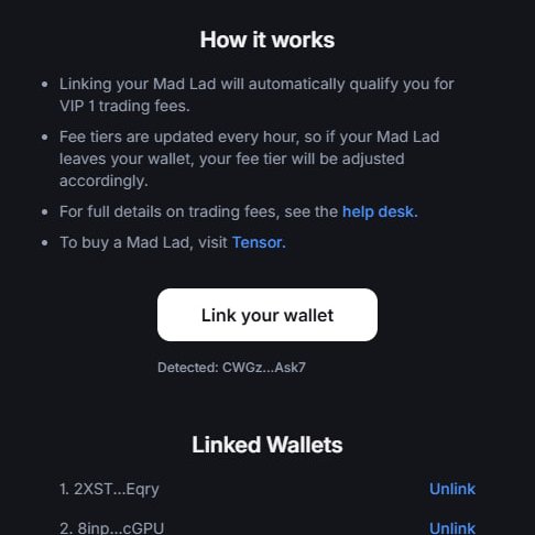 WayneCrypto's tweet image. Madlads holder 周五前記得去 @Backpack 交易所綁定錢包

一個CEX號可以綁多個錢包

簡單教學一下

1⃣ 到 backpack.exchange/refer/wayne
右上角點rewards

2⃣ 選madlads VIP

3⃣ 這邊就可以連結錢包了，連完之後切換到第二個錢包重複上述步驟就可以了

#madlads #airdrop @Backpack_CN @MadLads
