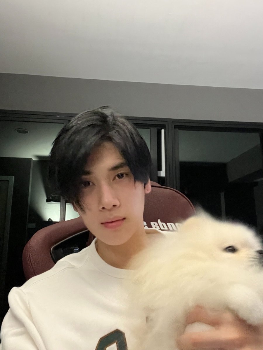 Just one lonely gamer vibing with his puppy