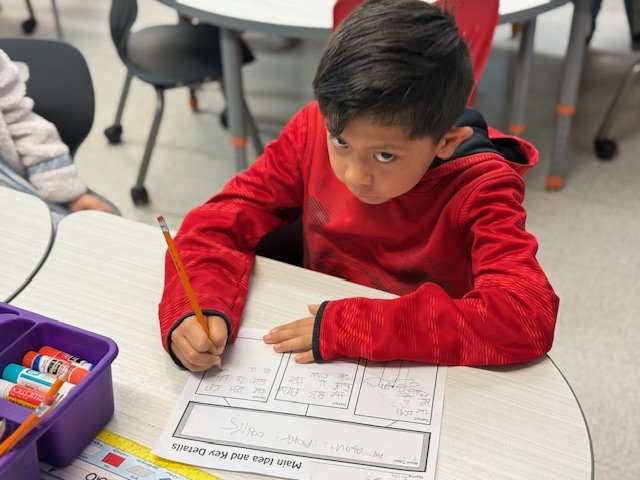 wwppanthers's tweet photo. Mrs. Foster’s 1st grade class using the main idea to write supporting details in complete sentences today! https://t.co/EGkqGORZ3r
