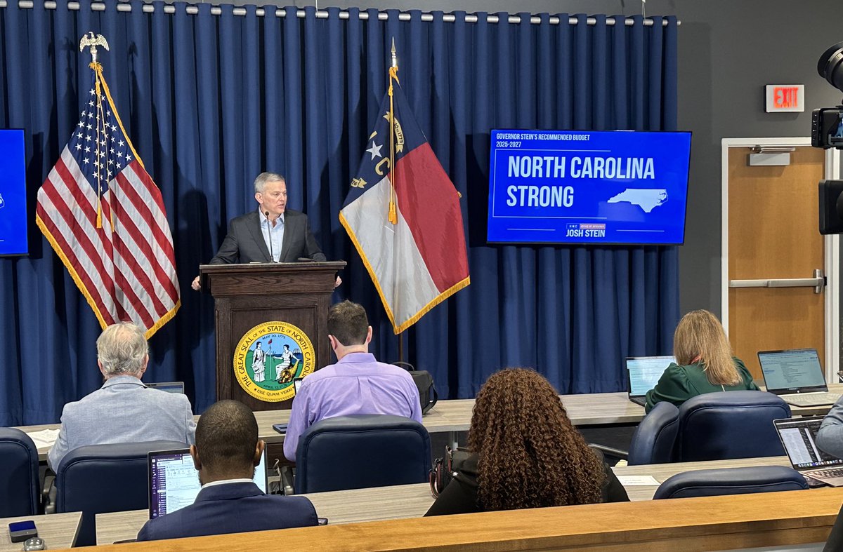 kafrauenfelder's tweet photo. HAPPENING NOW: @NC_Governor releases his first budget focused on keeping NC strong. 

✅Strengthening the workforce
✅Raising teacher pay and providing free school breakfast
✅Cutting taxes for working families
✅Supporting law enforcement and tackling the fentanyl crisis https://t.co/3QLC3kIk50