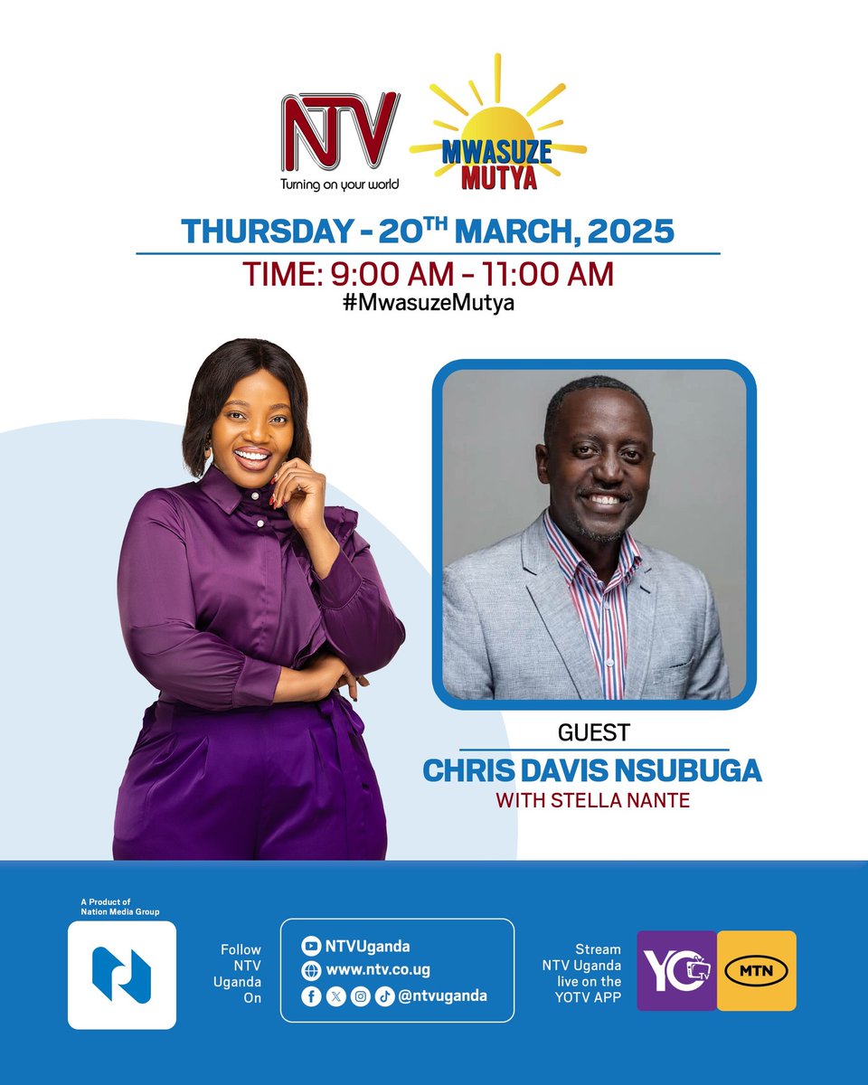 PatNgeso's tweet photo. Talking about Couples and Finances tomorrow on NTV and Spark TV. 9am - 11am @cnsubugamugga @LynnetKNsubuga @mark_ngeso @ntvuganda @sparktvuganda https://t.co/g4gF3Xr10t