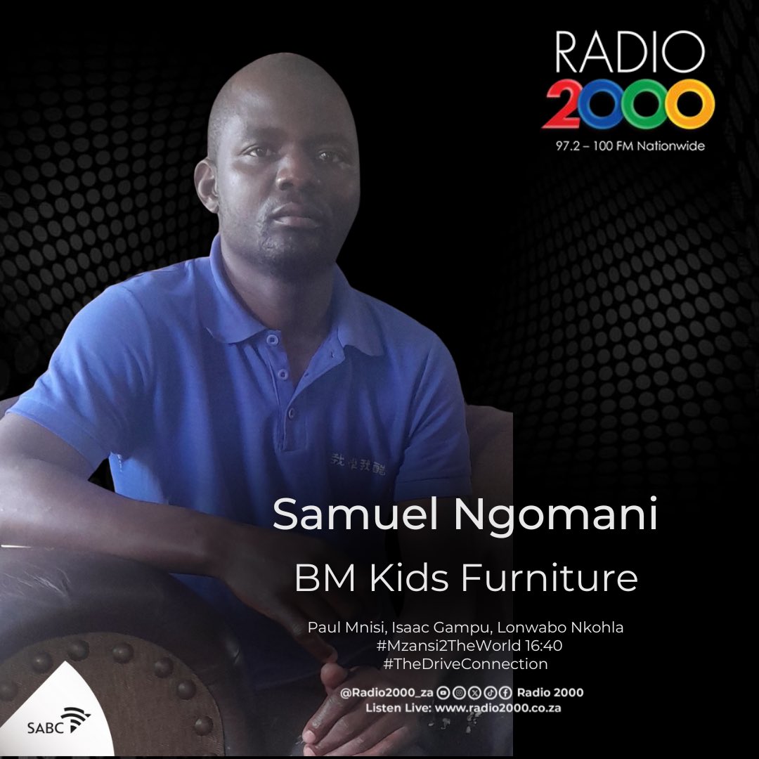 Radio2000_ZA's tweet image. #SamuelNgomani from @bmkidsfurniture specialises in kids furnitures and want to ensure that they cater to your children’s fantasyland bedroom and homework space #Mzansi2TheWorld #DriveConnection
@mnisi__wemvula
@lonwabonkohla
@isaacgampu