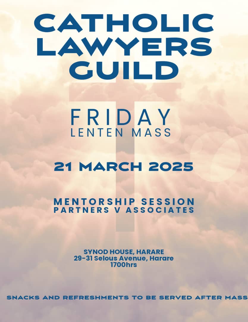 Join us for our Lenten mass this Friday at Synod House. After mass, we shall have a mentorship session under the topic "Partners v Associates, Understanding the Business Side of Legal Practice".