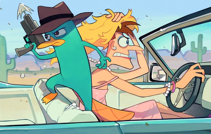 #phineasandferb#perryshmirtz" I told you your disguise wasn't good enough! You Won't even call me "Honey" in front of them! " 