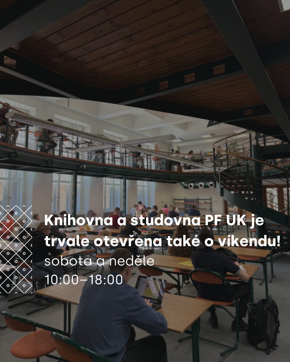 Univerzita Karlova (@unikarlova) on Twitter photo 📚 Potřebujete klid na učení? Knihovna a studovna <a href="/PF_CUNI/">Právnická fakulta Univerzity Karlovy</a> zůstávají otevřeny i o víkendech od 10 do 18 hodin.
🙇 Využít můžete také studovnu v Centru Krystal, která je otevřena nepřetržitě.
🍀 Věříme, že naše prostory pro učení vám pomohou úspěšně překonat všechny nástrahy 📚 Potřebujete klid na učení? Knihovna a studovna <a href="/PF_CUNI/">Právnická fakulta Univerzity Karlovy</a> zůstávají otevřeny i o víkendech od 10 do 18 hodin.
🙇 Využít můžete také studovnu v Centru Krystal, která je otevřena nepřetržitě.
🍀 Věříme, že naše prostory pro učení vám pomohou úspěšně překonat všechny nástrahy