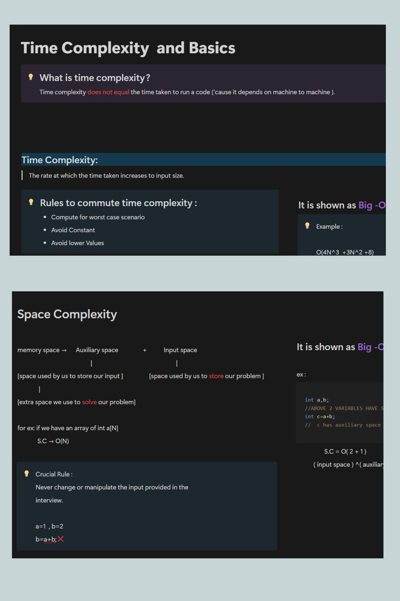 ParamPatel_o5's tweet image. [Day 2/101 ] Today in DSA Diaries: Explored the basics of time and space complexity 🚀. Understanding Big O notation is crucial for efficient coding. Feeling confident about this foundation, but there&apos;s always more to learn! 💪 #DSA #TimeComplexity #SpaceComplexity