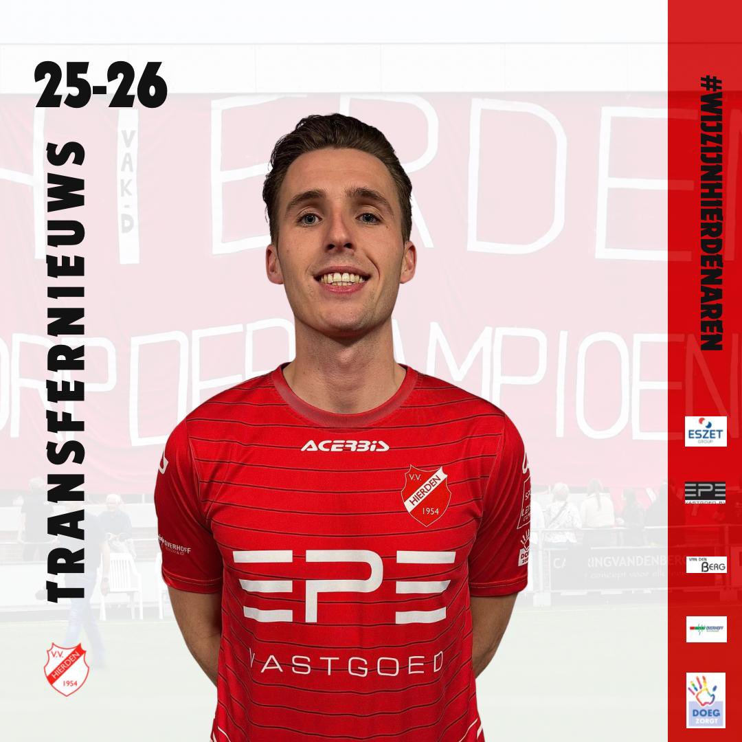 𝐅𝐫𝐞𝐞𝐤 𝐯𝐚𝐧 𝐖𝐢𝐣𝐤 (𝟐𝟔) 𝐤𝐨𝐦𝐭 𝐯.𝐯. 𝐇𝐢𝐞𝐫𝐝𝐞𝐧 𝐢𝐧 𝟐𝟎𝟐𝟓/𝟐𝟎𝟐𝟔 𝐯𝐞𝐫𝐬𝐭𝐞𝐫𝐤𝐞𝐧🖋️

De Technische Commissie van v.v. Hierden heeft overeenstemming bereikt met vleugelaanvaller Freek van Wijk. De 26-jarige Van Wijk komt over van Roda ’46 uit Leusden.