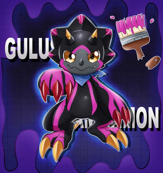 3年前に描いたガンマモン達。懐かしい…#Digimon #デジモン #イラスト 