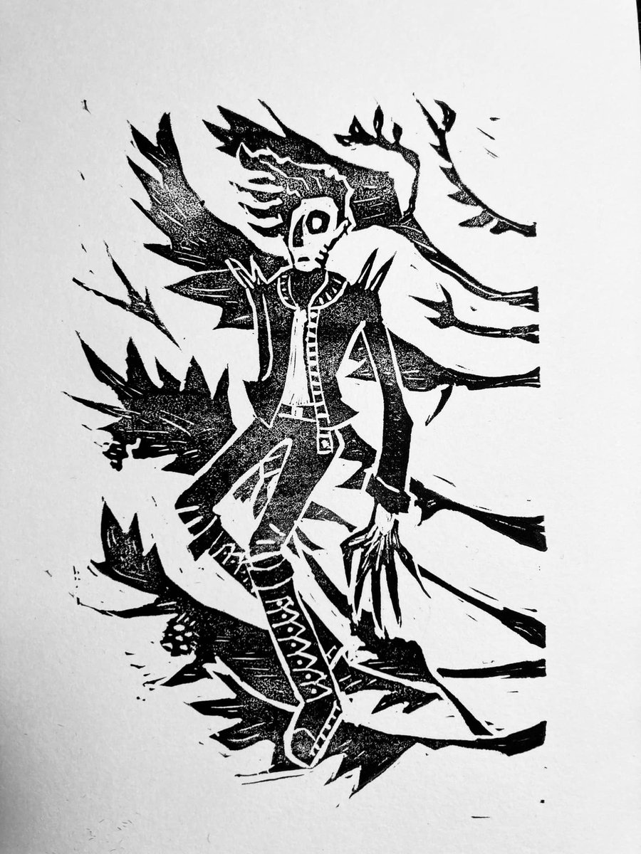 Wow, thank you dreamers - the Diggory Graves linocuts have been reserved like hotcakes! There are still a few remaining in this limited batch of thirty, which you can order here: 

hellofromthehallowoods.com/print-orders