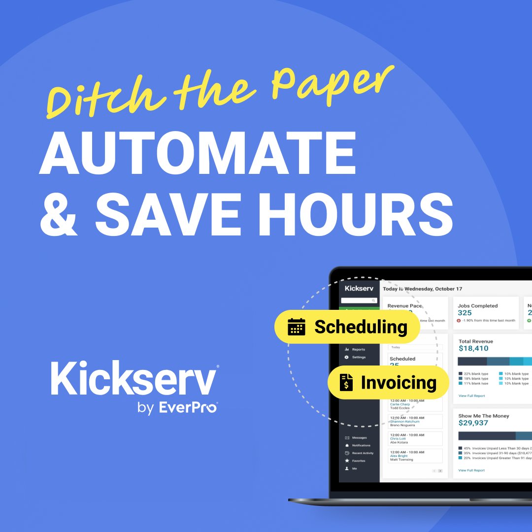 Struggling to keep up with scheduling and invoicing? Kickserv has you covered! Automate your workflow, capture leads, and get paid faster—all in one place. Less time on admin, more time growing your business! 💪 ow.ly/7TLn50VbmQx