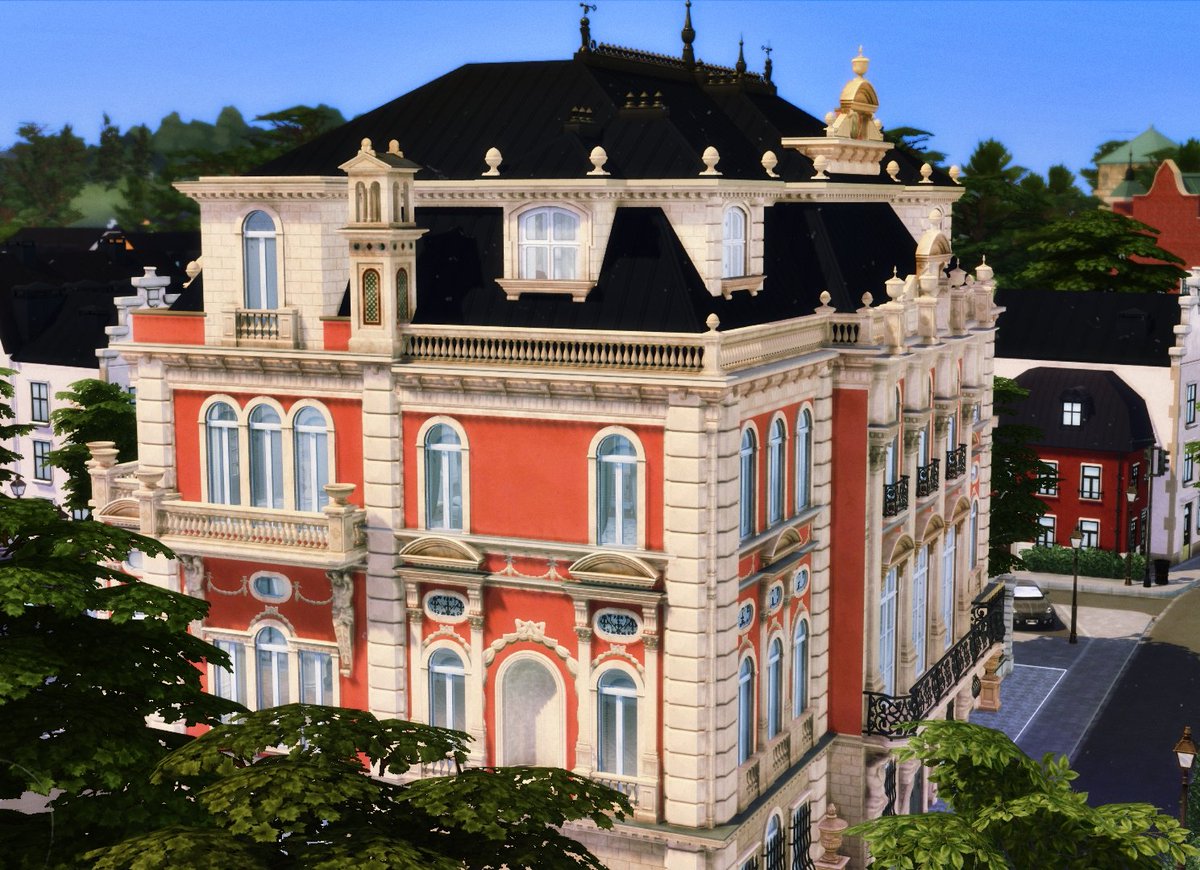 Danielsims_'s tweet photo. A second build in Nordhaven! Maybe not quite the style of the neighbourhood, but it think it lowkey blends in the surroundings. It's an eclectic Italian renaissance-French baroque revival urban palace. I may post more pics in some days 😊 #TheSims4 #ShowUsYourBuilds https://t.co/yKMCiY7qgb