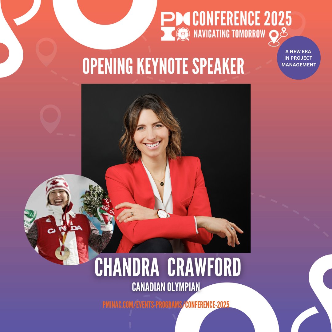 Introducing our opening keynote speaker: Chandra Crawford! We are thrilled to welcome this Canadian Olympian to #PMINACConference2025. 

She completed her MBA at the UofC, founded a national charity called "Fast and Female" and is a member of Canada's Sports Hall of fame.
